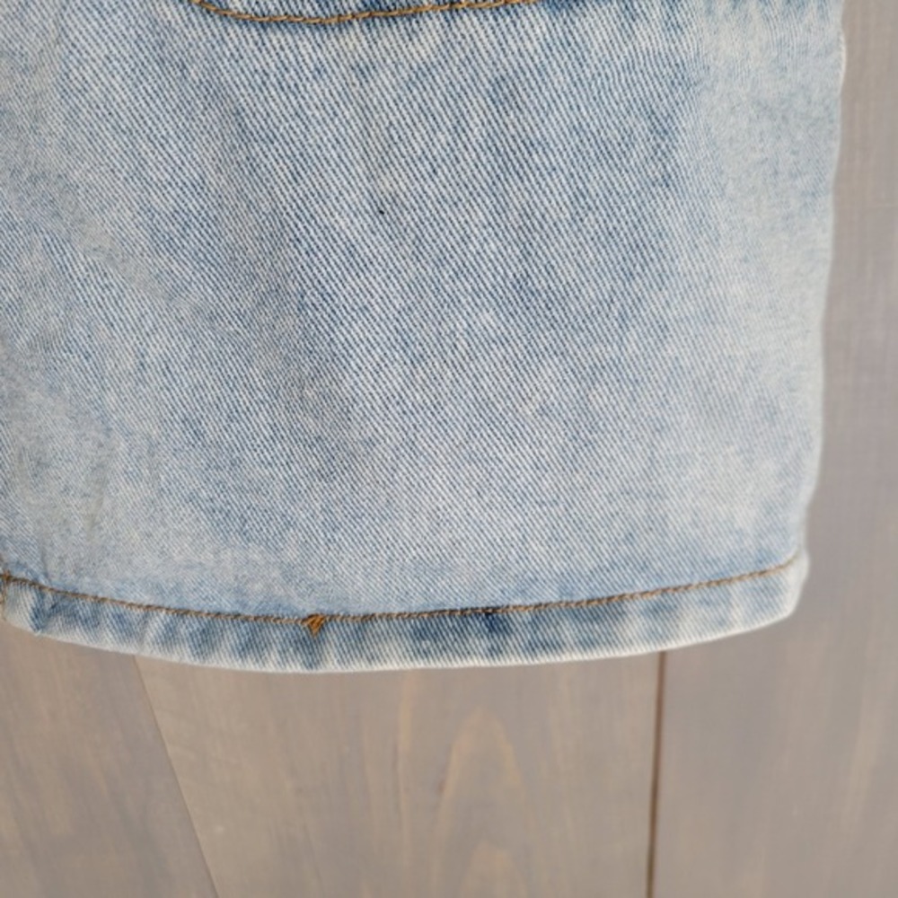 PacSun Denim Overall Dress Women L Light Wash Blue Button Front Pinafore Mini - Picture 6 of 10